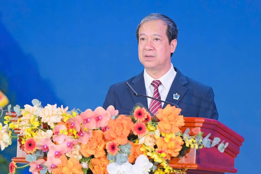 Bộ trưởng Bộ GD&ĐT Nguyễn Kim Sơn phát biểu tại buổi lễ. 3.jpg